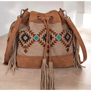 Montana West Tan Embroidered Shoulder Bag/Crossbody *NEW in Package*